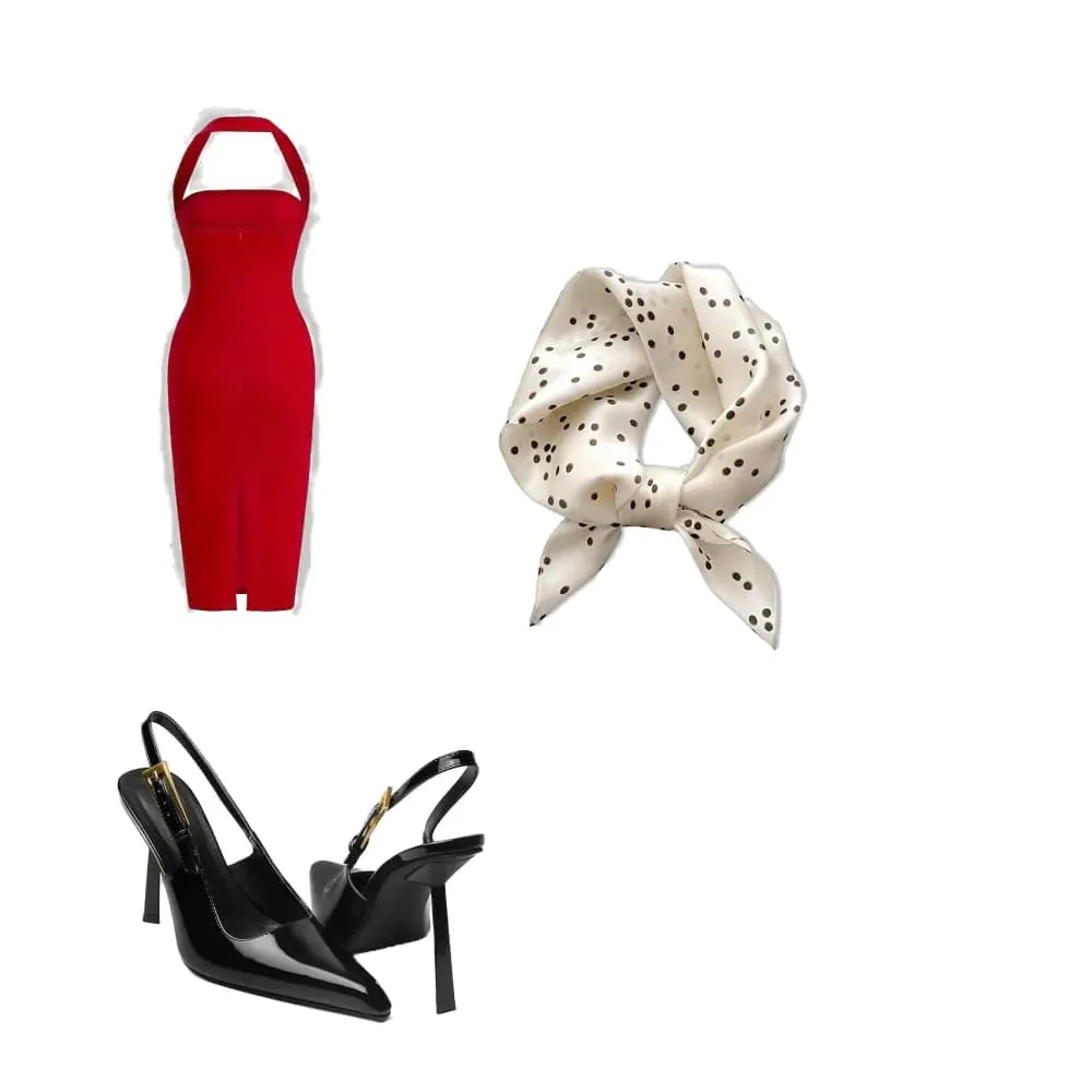 A red halter outfit for a christmas holiday dresses