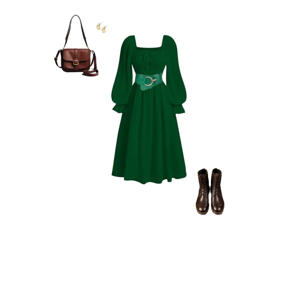 gorgeous green dress for a christmas party